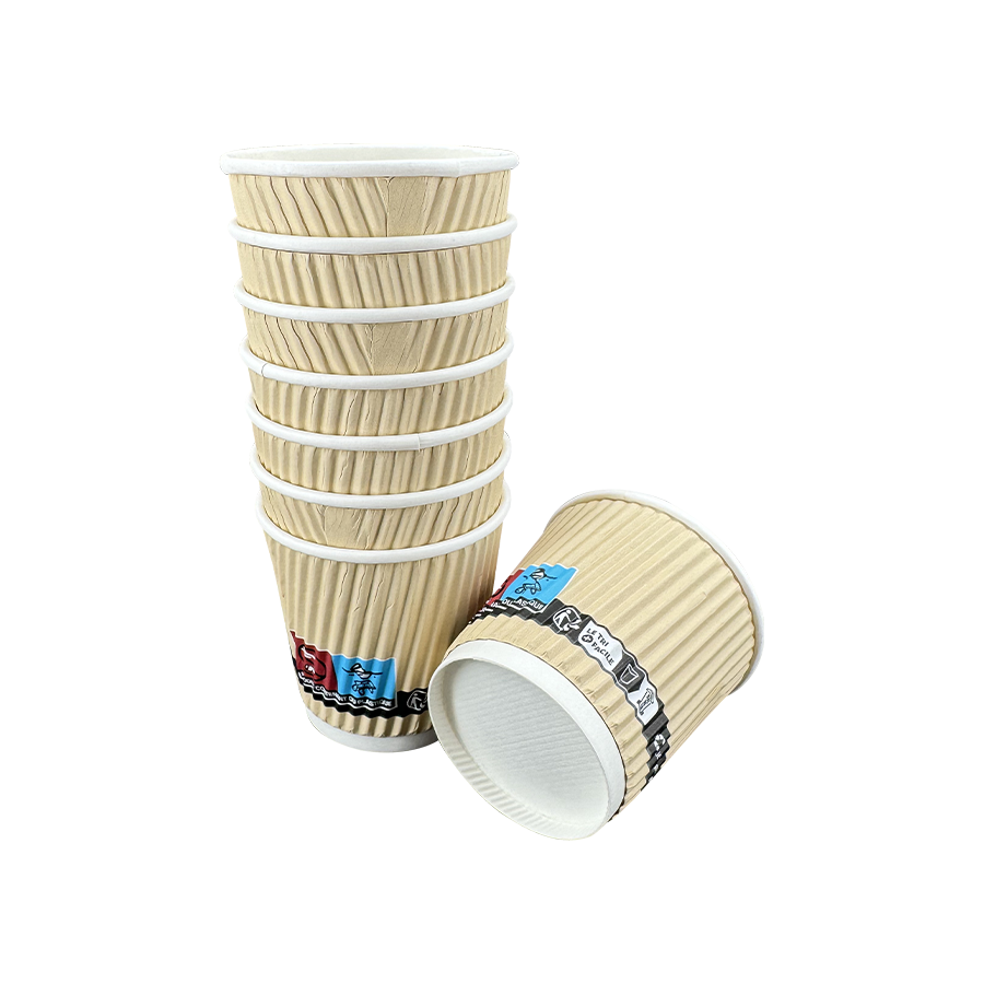 4oz Rimpelmuur wegwerp geïsoleerde koffiepapierbekers